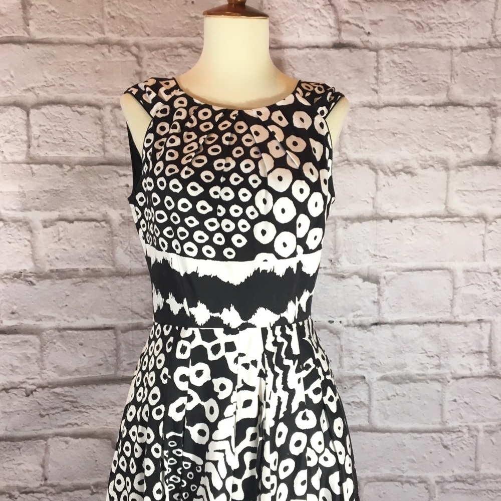 Lafayette 148 dress size 2 black and white cotton